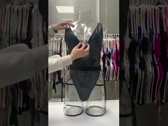 Costume da bagno intero attillato sexy da donna con scollo a V profondo e cuciture abbronzanti